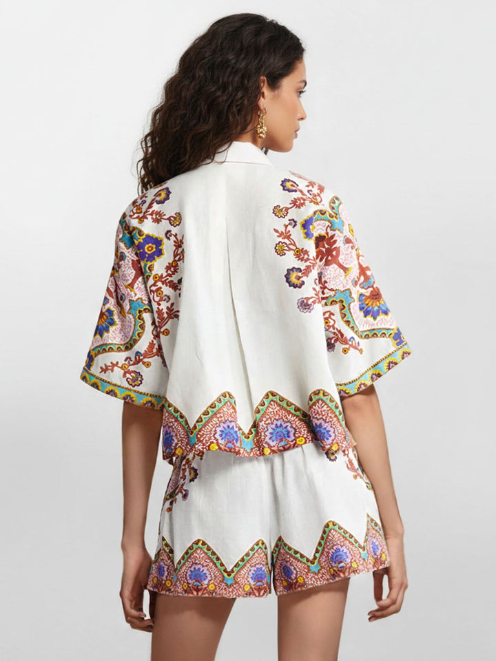 CONJUNTO CAMISERO ESTAMPADO BOHO ÉTNICO