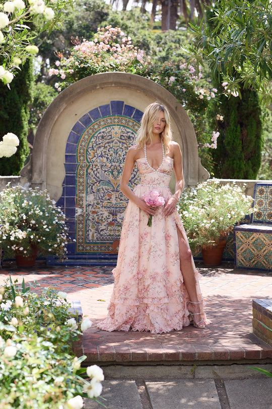 VESTIDO EN TEJIDO TAPPETO ROSA ALGODÓN