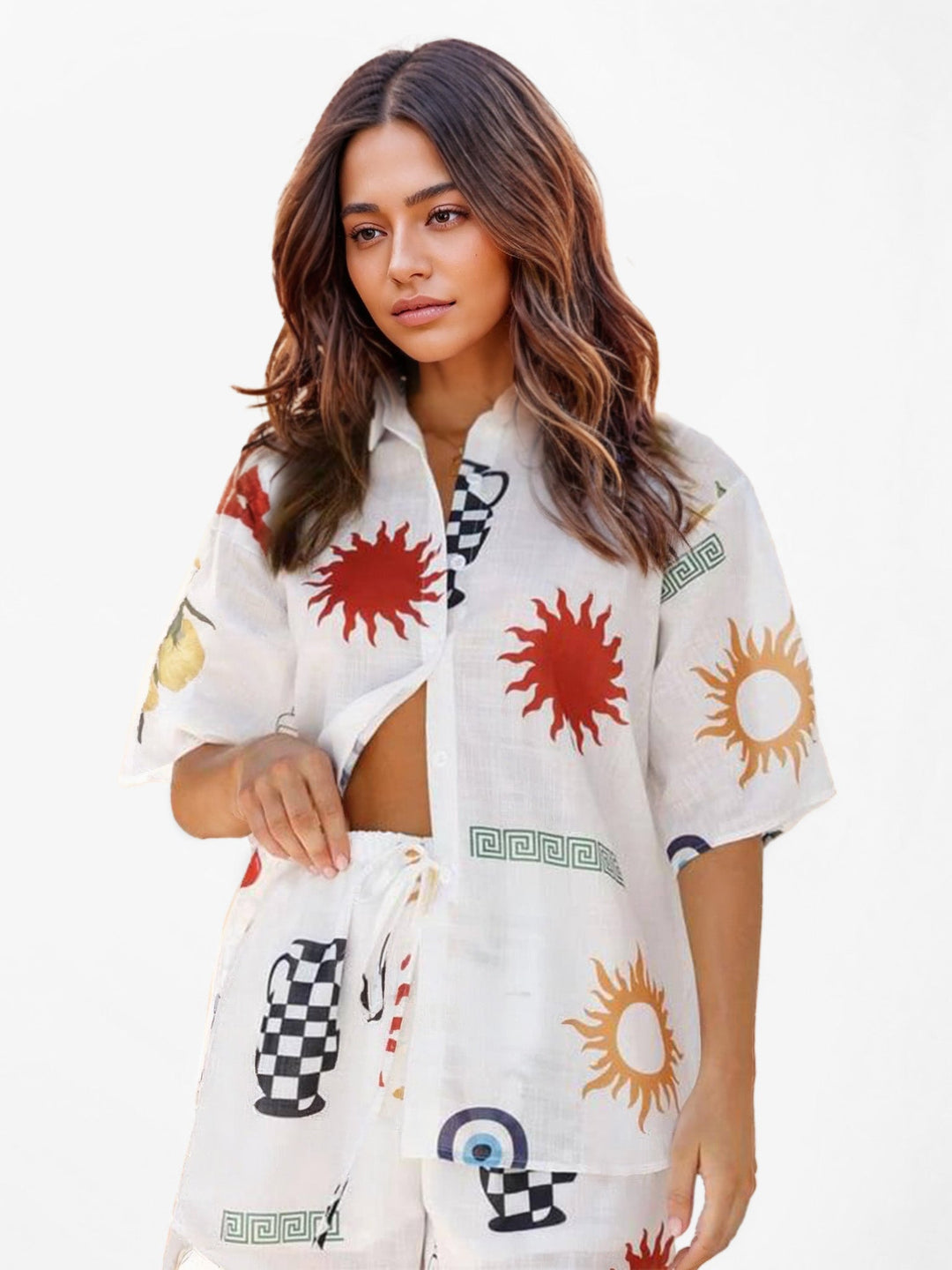 CONJUNTO DE DOS PIEZAS CON ESTAMPADO GEOMÉTRICO