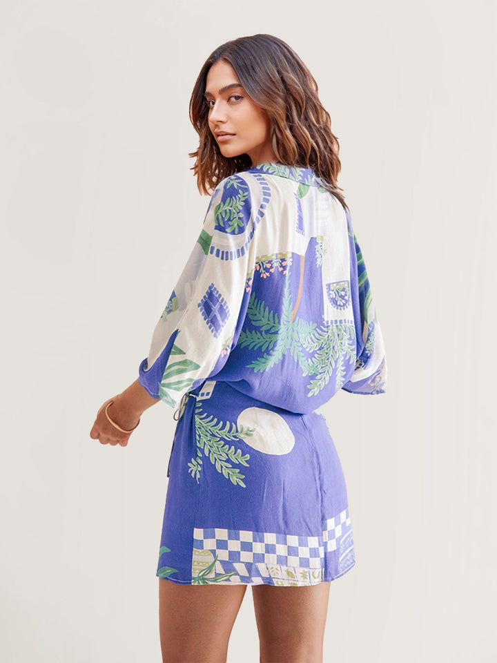 CONJUNTO CAMISERO ESTAMPADO COSTA AZUL