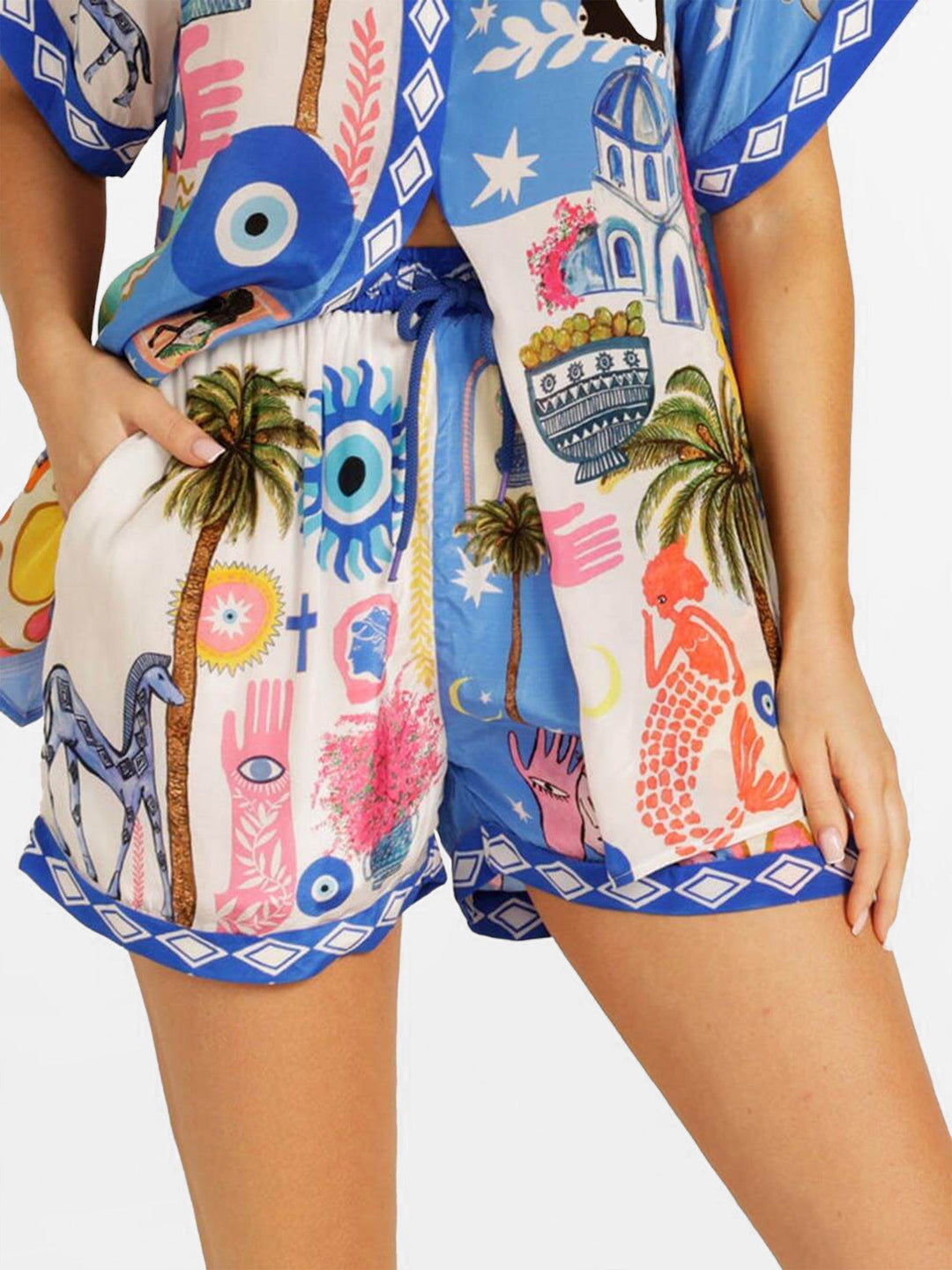 CONJUNTO CAMISERO ESTAMPADO MEDITERRÁNEO