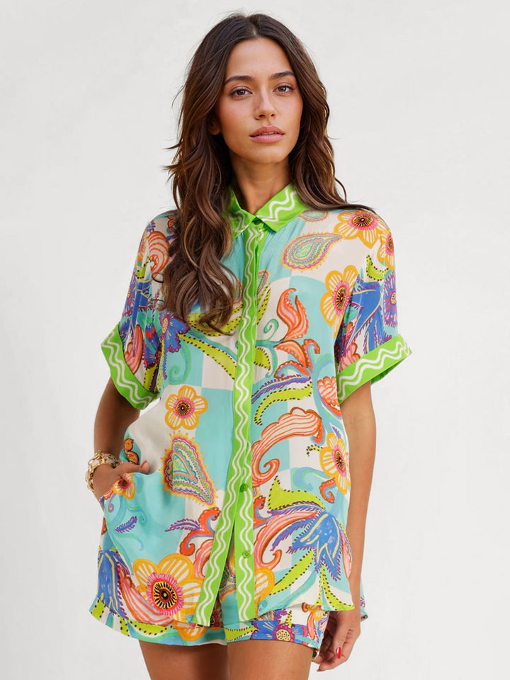 CONJUNTO CAMISERO ESTAMPADO BOHO