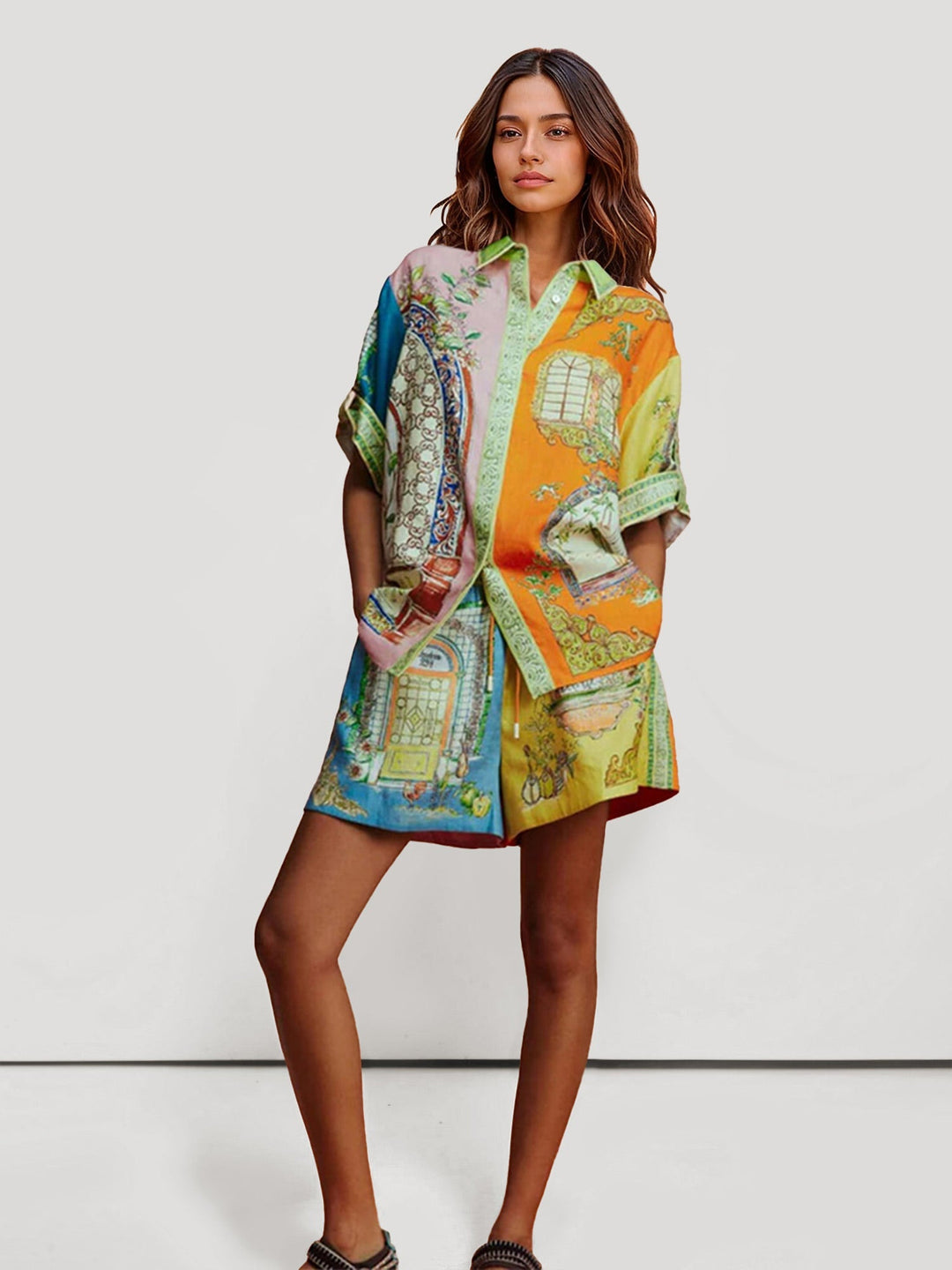 CONJUNTO CAMISERO ESTAMPADO OVERSIZE