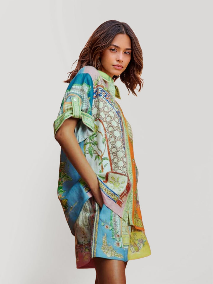 CONJUNTO CAMISERO ESTAMPADO OVERSIZE