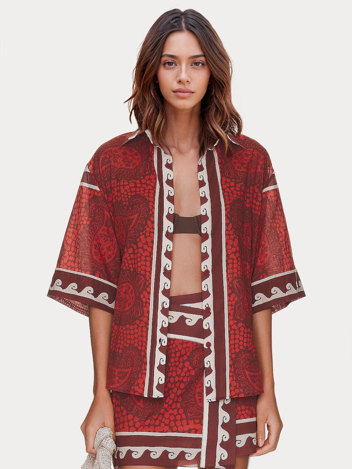 CONJUNTO DE DOS PIEZAS CON ESTAMPADO TRIBAL
