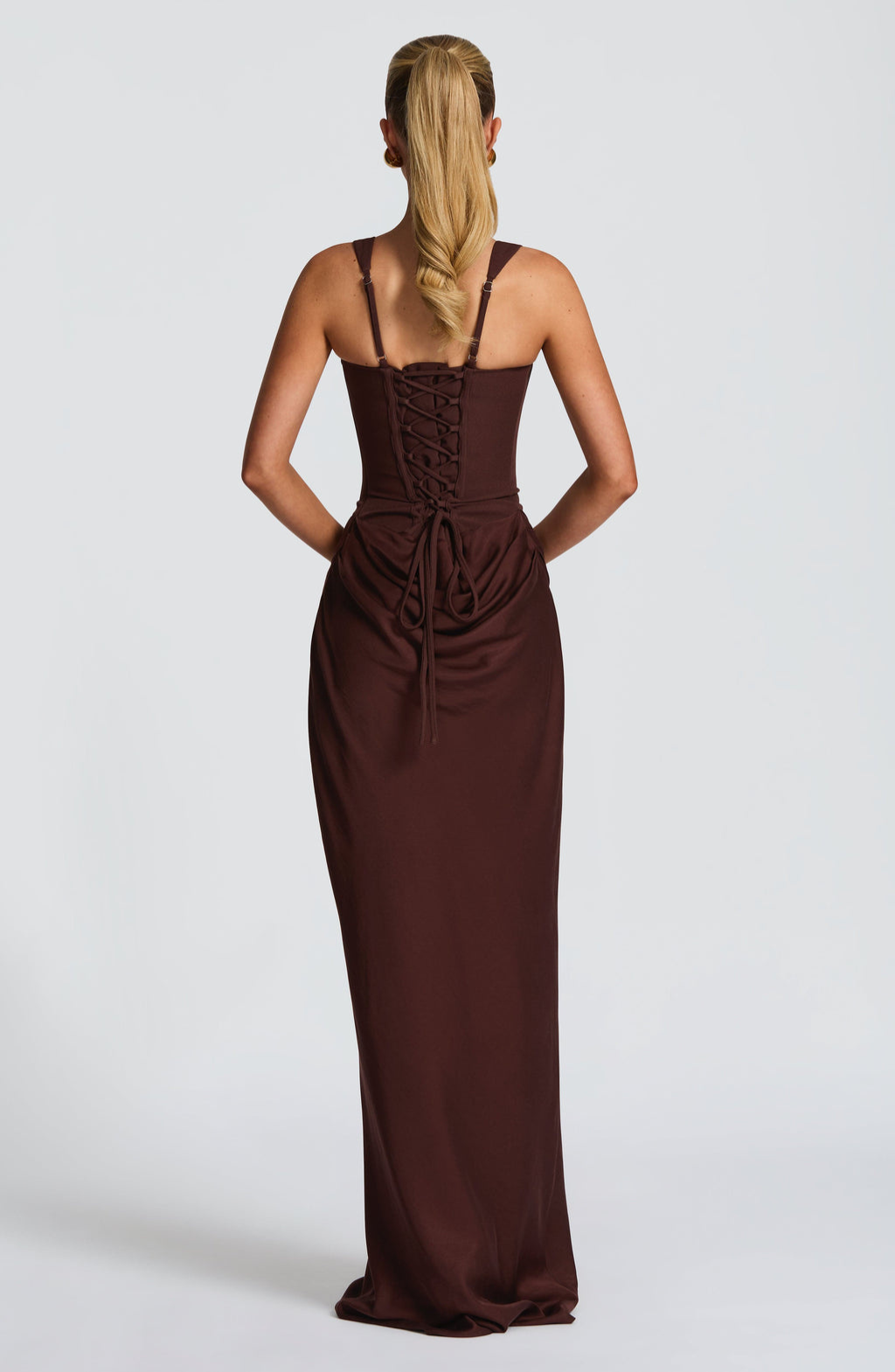 VESTIDO LARGO CORSET DRAPEADO