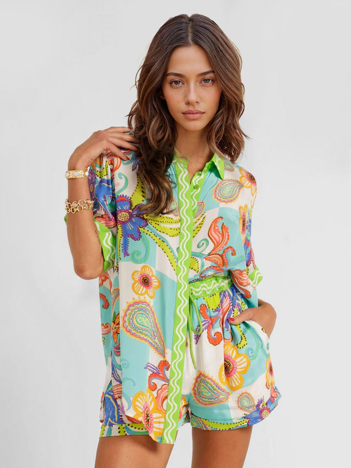 CONJUNTO CAMISERO ESTAMPADO BOHO