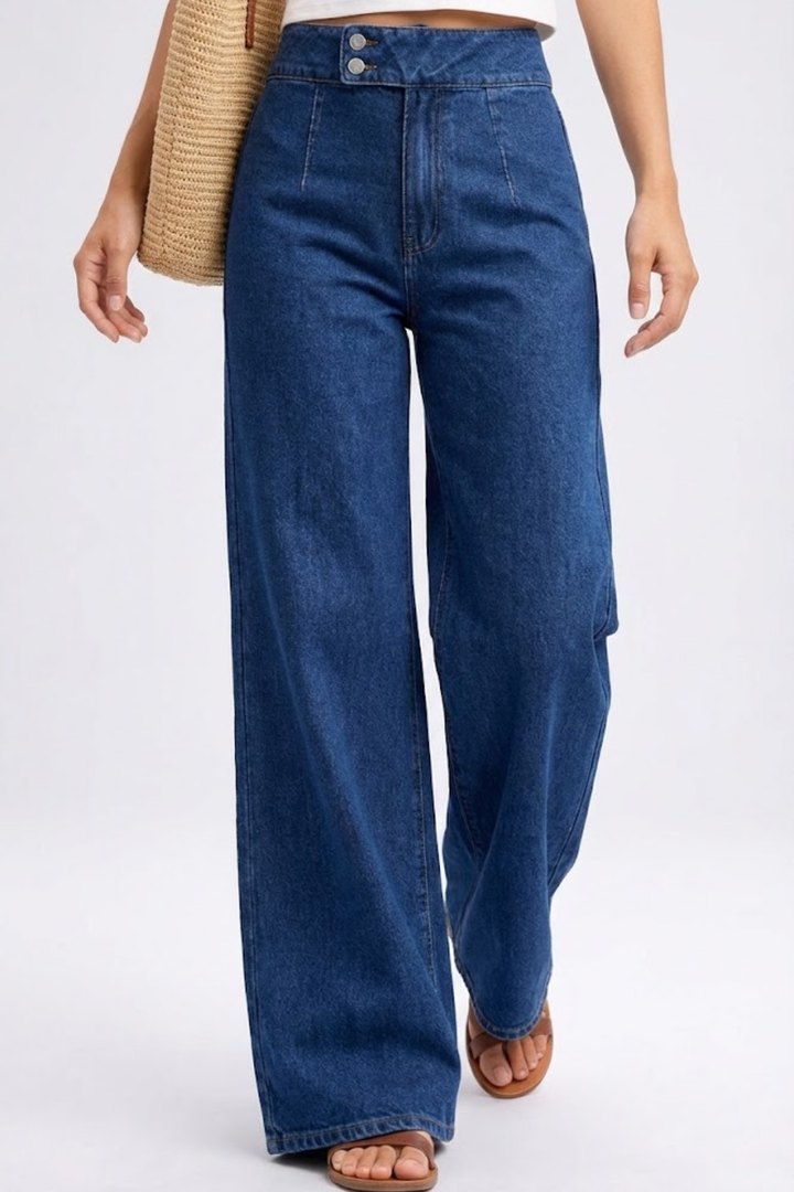 Vaqueros de mujer de cintura alta y pierna ancha