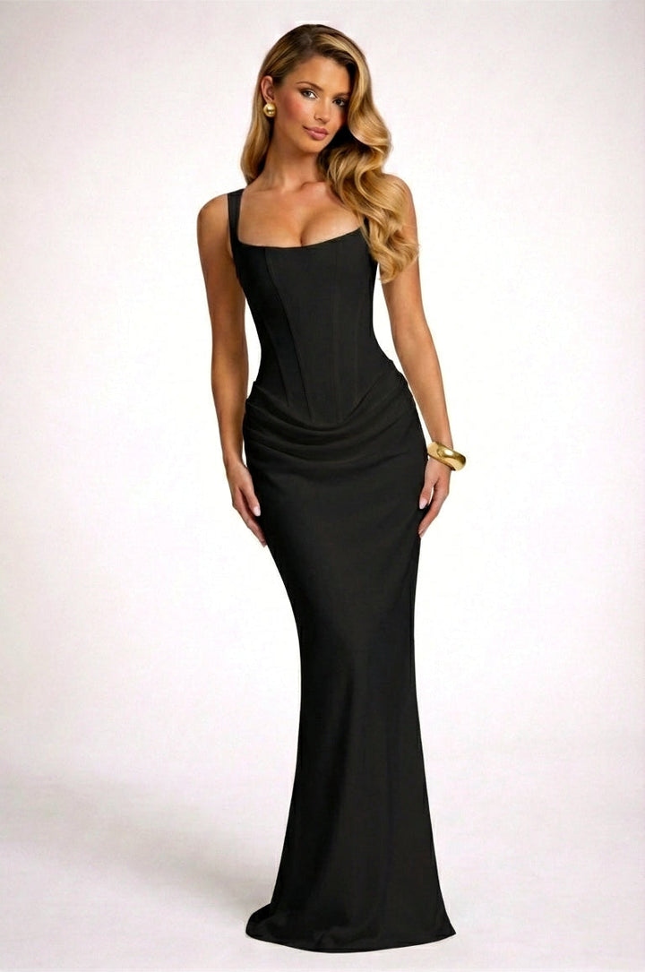 VESTIDO MAXI CORSET ENTALLADO
