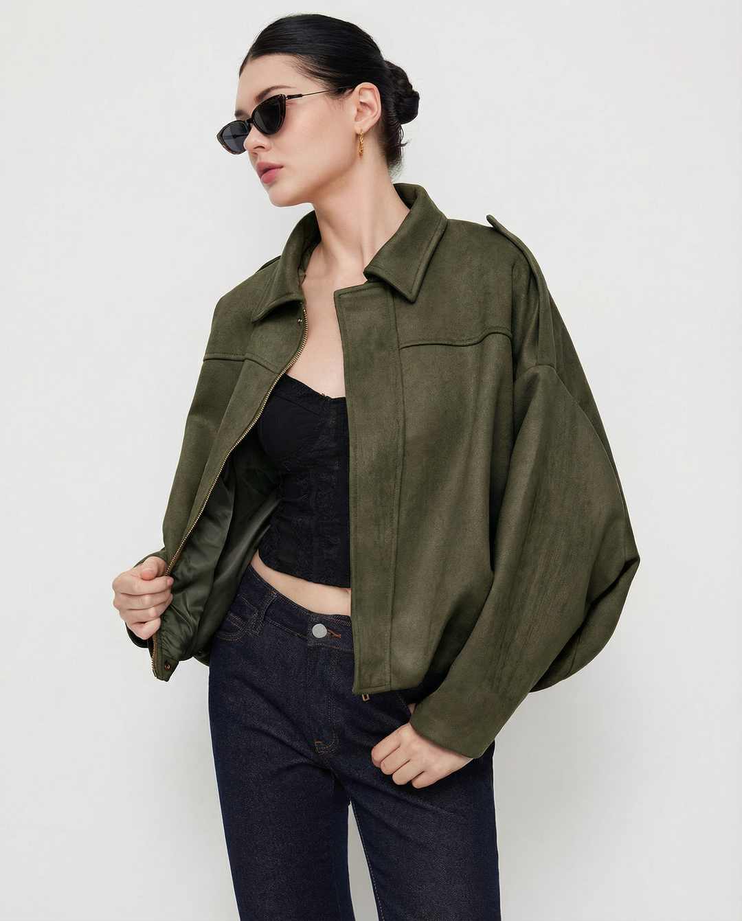 CHAQUETA DE ANTE OVERSIZE