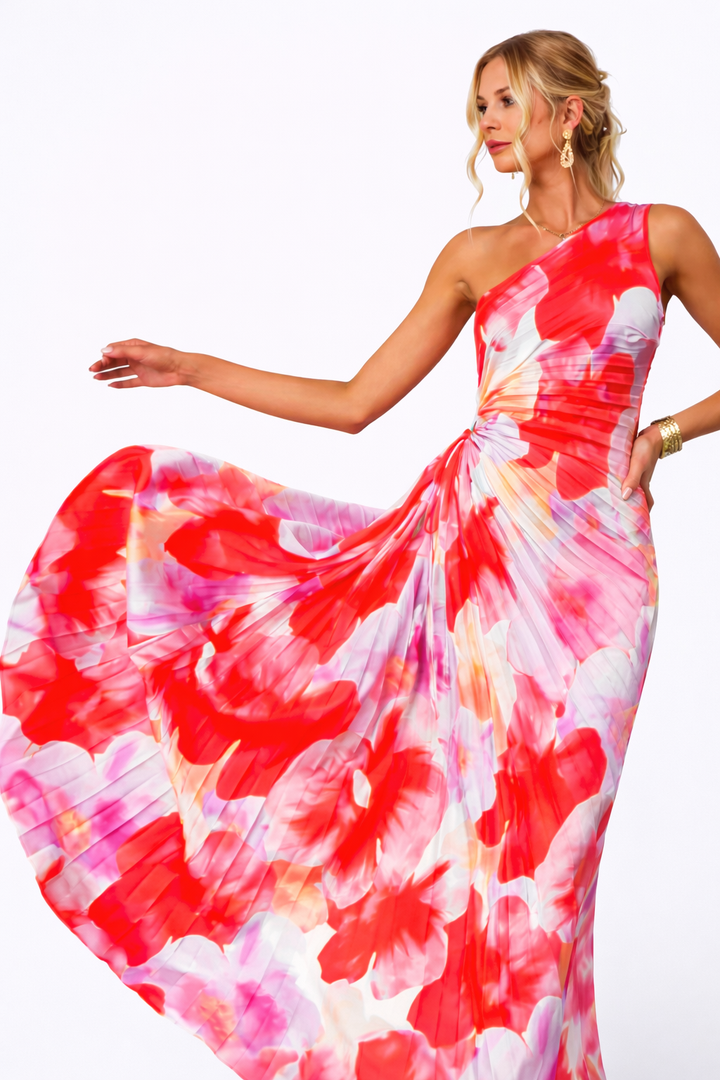 VESTIDO MAXI ASIMÉTRICO ESTAMPADO